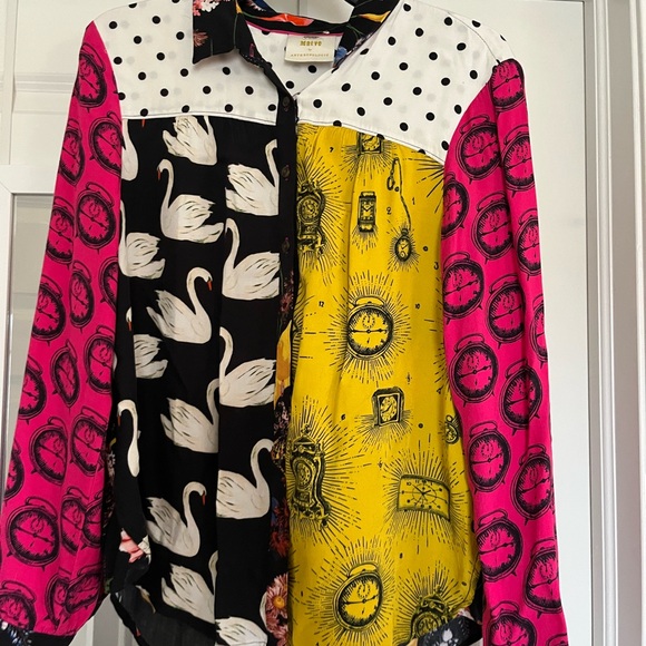 Anthropologie Maeve Multicolor Patterned Shirt - Picture 4 of 5